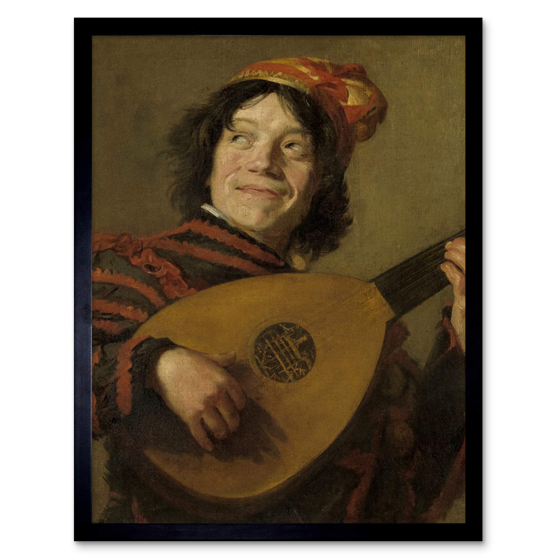 Artery8 Frans Hals The Lute Player Painting Art Print Framed Poster Wall Decor 12x16 inch