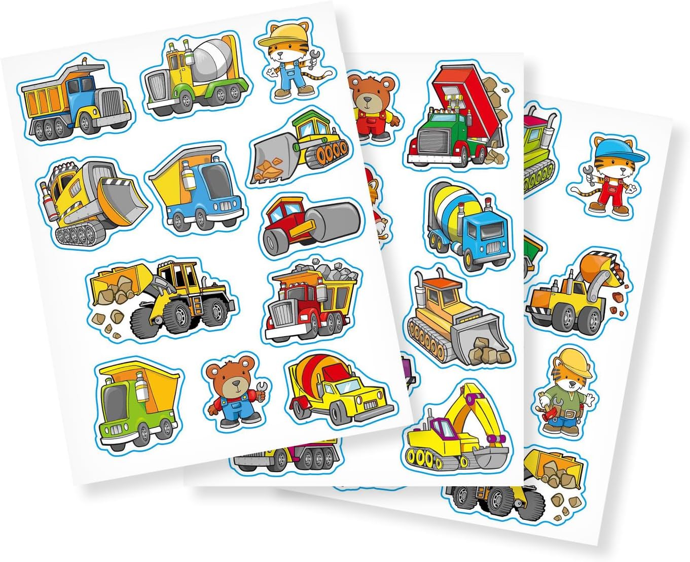 MegaCrea DIY Construction Equipment Stickers 2.3 to 4.5 cm 34 Pieces
