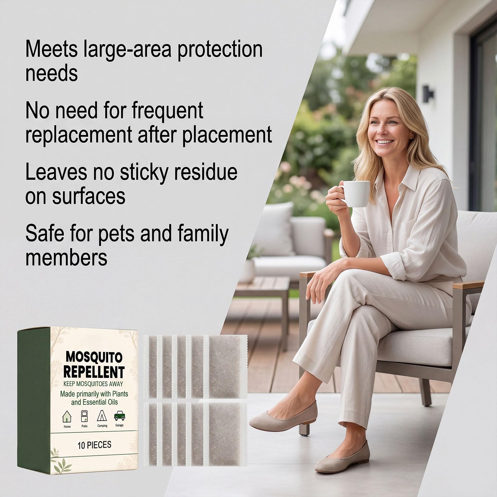 Repelente herbal natural, 10 Pcs bolsa repelente de mosquitos, Protección contra picaduras de mosquitos, repelencia de diversos insectos y protección duradera (4 pcs)