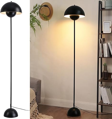 Lámpara de pie moderna para dormitorio, lámparas de pie altas para sala de estar, lámpara de pie LED bohemia para oficina, lámparas de pie Negro