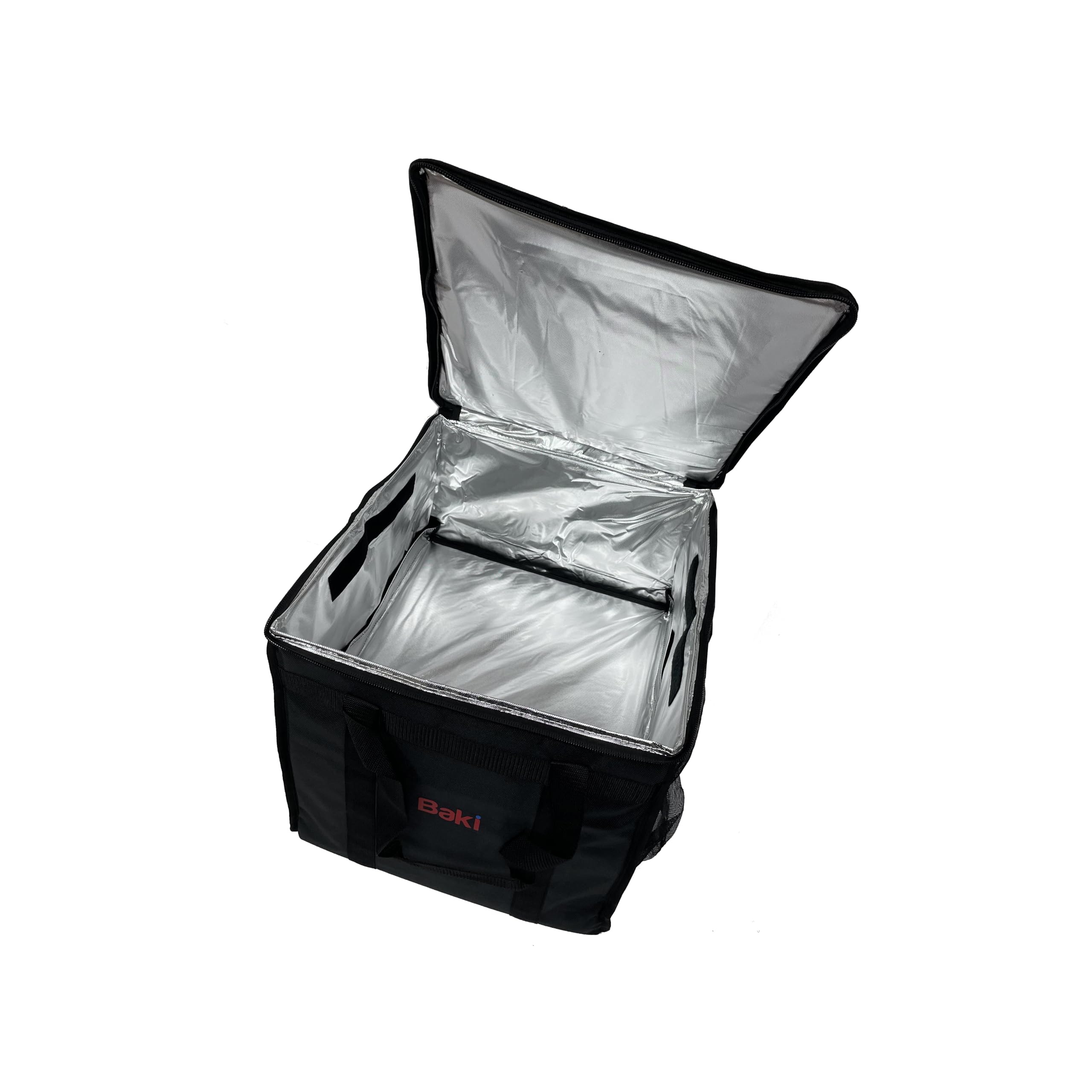 Grande borsa termica resistente per la consegna di cibo, 40 x 40 x 33 cm, con divisore caldo e freddo, adatta per ristoranti da asporto, pizza, indiana, pic-nic, borsa della spesa.