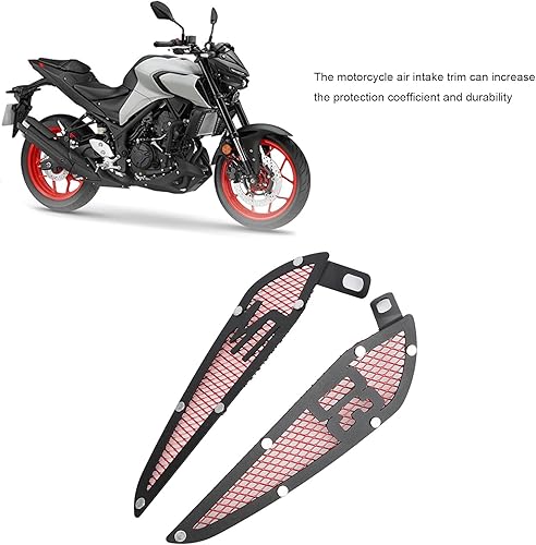 Miniatura 3 de KIMISS 2 piezas de ajuste de entrada de aire de combustible para motocicleta, marco lateral de gas de aluminio de repuesto para MT03 20202021 (rojo)