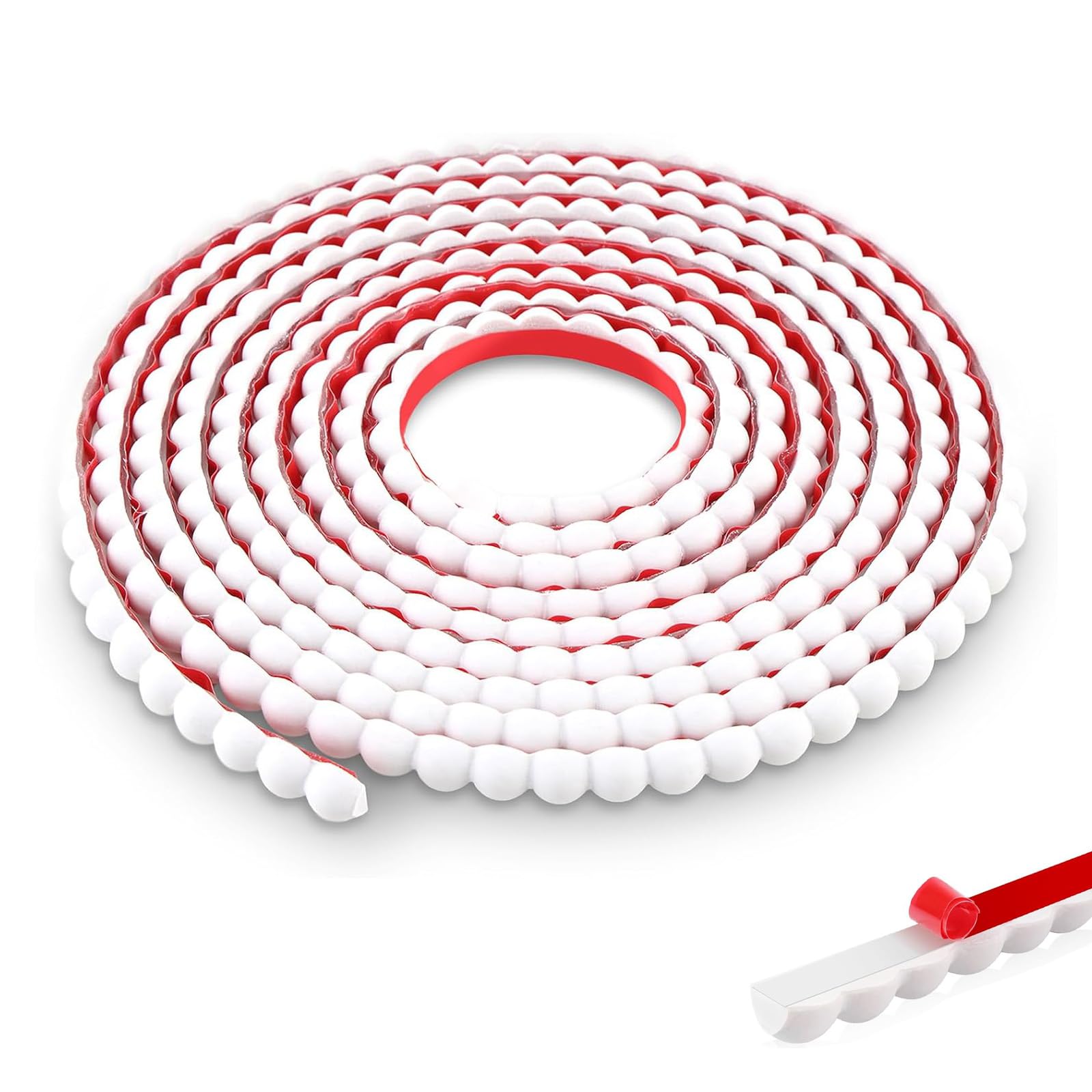 5m Peel and Stick Moulding, Flexible Beaded Trim for Wall, Cabinet, Tile Edges & Mirror Frame