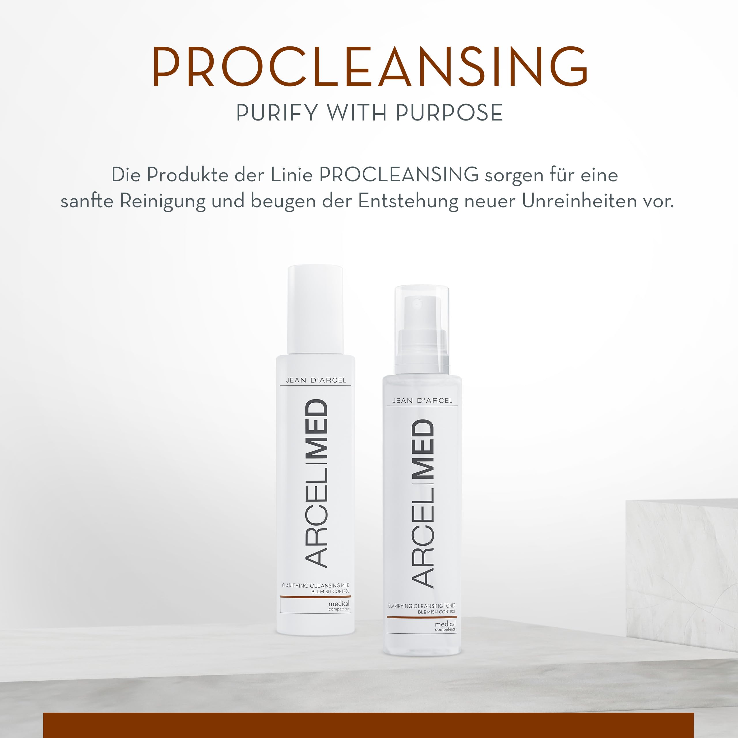 JEAN D'ARCEL ARCELMED Tonik oczyszczający skórę twarzy – Clarifying Cleansing Toner 200 ml – przeciw pryszczom – bez perfum i testowany dermatologicznie