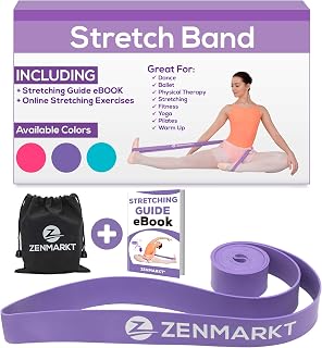Zenmarkt Stretch Bands for Flexibility and Strength - Ballet Stretch Bands Ideal to Have as Dance Equipment in Every Competition - Suitable for Gymnastics, Cheerleading, and Pilates Training(Purple)