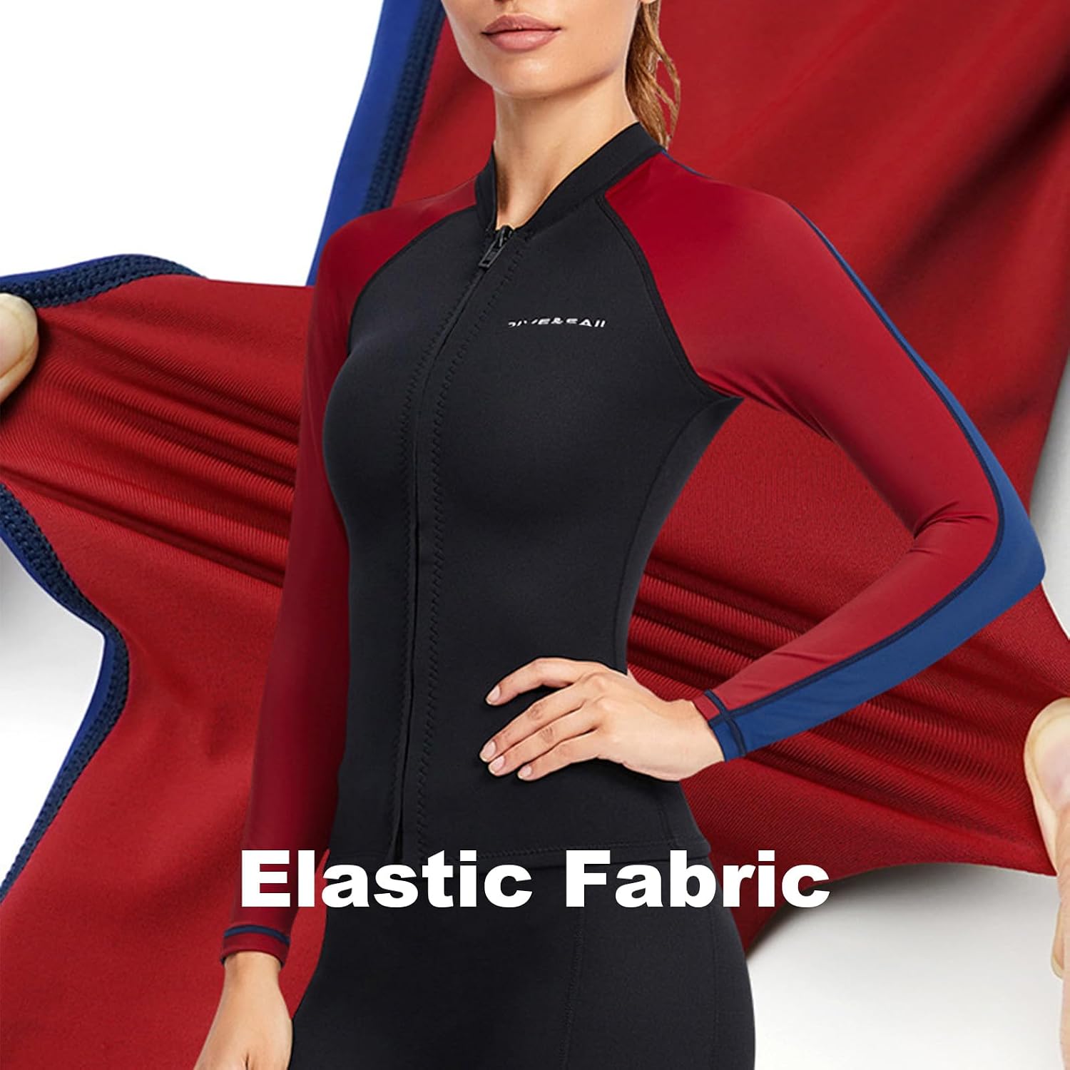 Wetsuit Top Men Women 1.5mm Neoprene Wet Suits Jacket Long Sleeves Diving Suit for Swimming Snorkeling Surfing