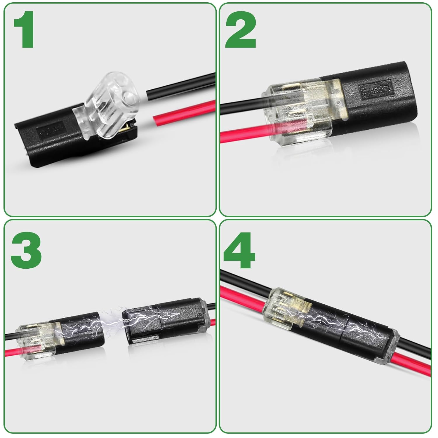 30Pcs Double-Wire Plug-in Connector Led Light Strip Connectors 2 Pin, Led Strip Lights Connectors Low Voltage Wire Connector with Locking Buckle, Fast Connect Plugs Led Connectors for Strip Lights