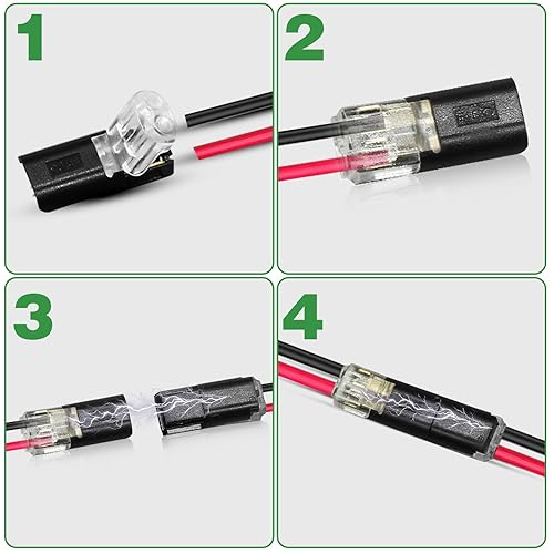 Miniatura 3 de Conector enchufable de doble cable, 40 unidades, conectores de tira de luz LED con hebilla de bloqueo, conectores de tira de luces LED, conector de