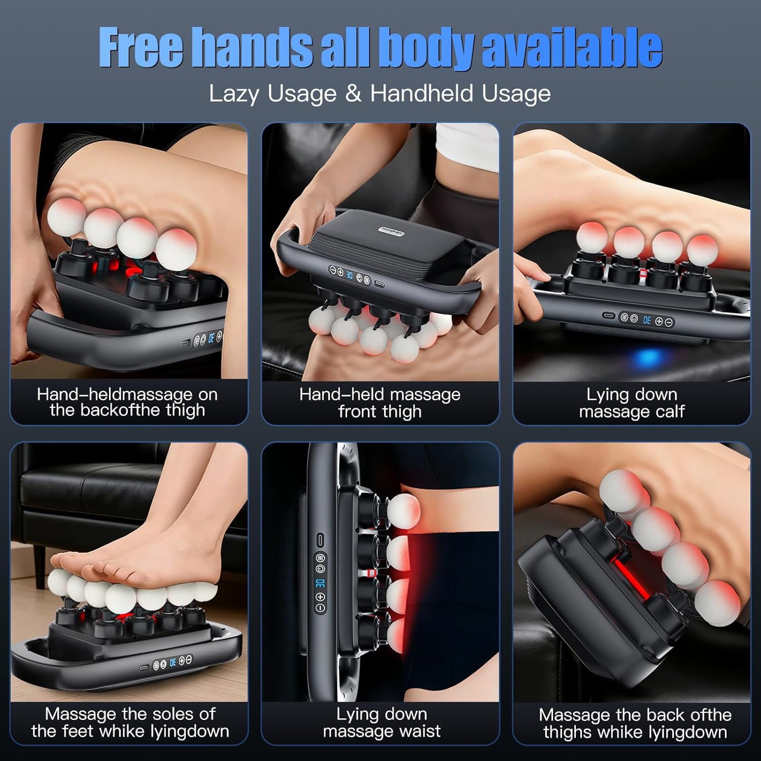 16 Heads Massage Gun Set, Body Massage for Back, Shoulders, Neck, Legs, Foot, Massage Gun deep Tissue Pain Relief, 2000mAh Electric Massage Tools with 3 Modes & 30 Levels - Image 4