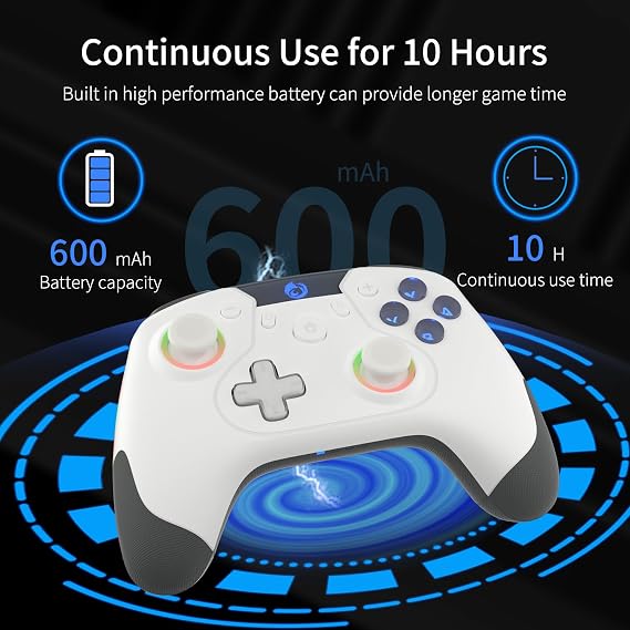 Iesooy Switch Controller, Wireless Switch Pro Controllers for Switch/Switch Lite/Switch OLED/Steam deck, Switch Remote Gamepad with 7-LED Colors/Wake-up/ Light6-Axis Gyro/Dual Motor/Turbo...