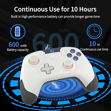 Iesooy Switch Controller, Wireless Switch Pro Controllers for Switch/Switch Lite/Switch OLED/Steam deck, Switch Remote Gamepad with 7-LED Colors/Wake-up/ Light6-Axis Gyro/Dual Motor/Turbo...