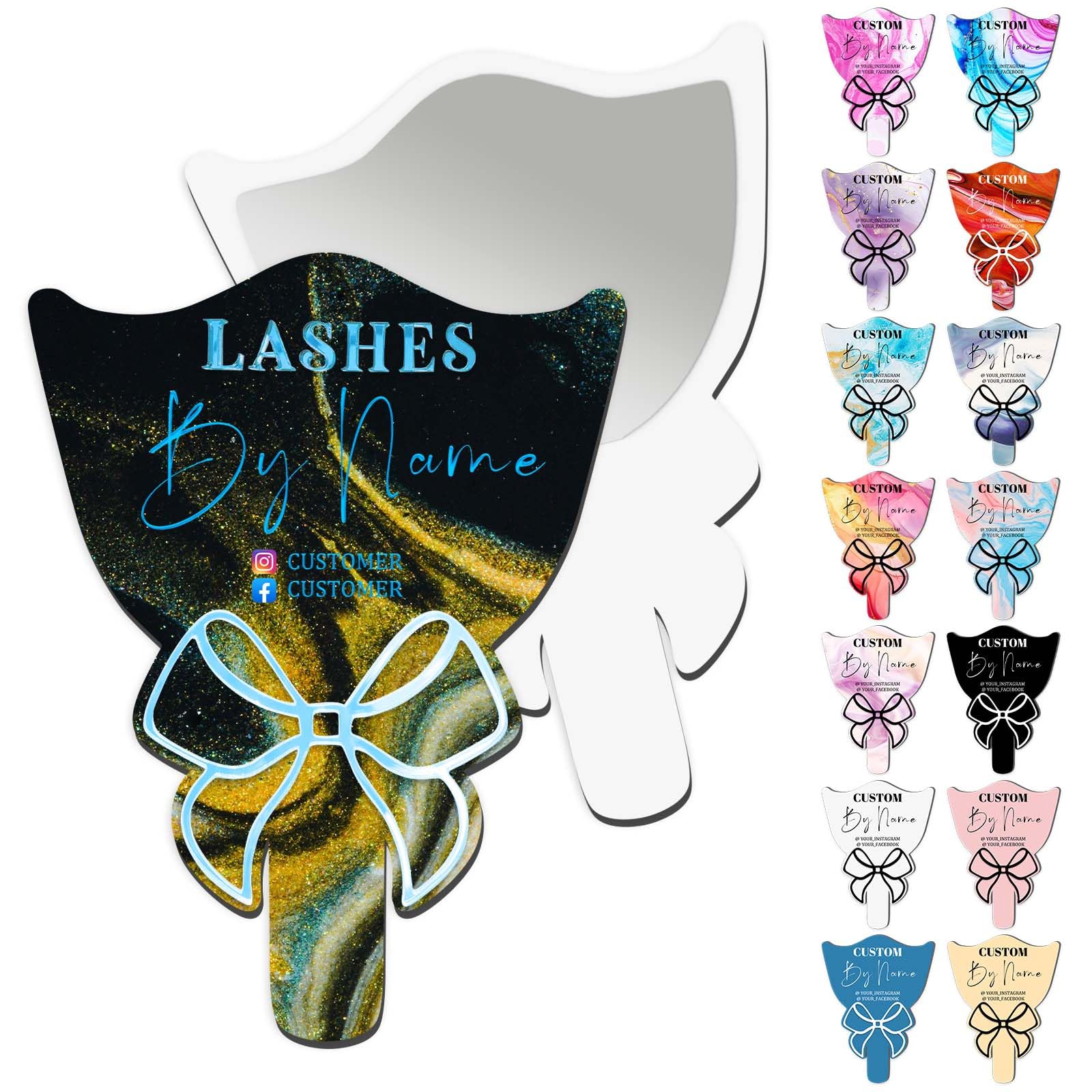 Luvitone Custom Eeyelash Mirror, Lash Mirror for Eyelash Extensions, Handheld Mirror Personalized, Lash Tech Essentials, Lash Room Decor, Espejo para