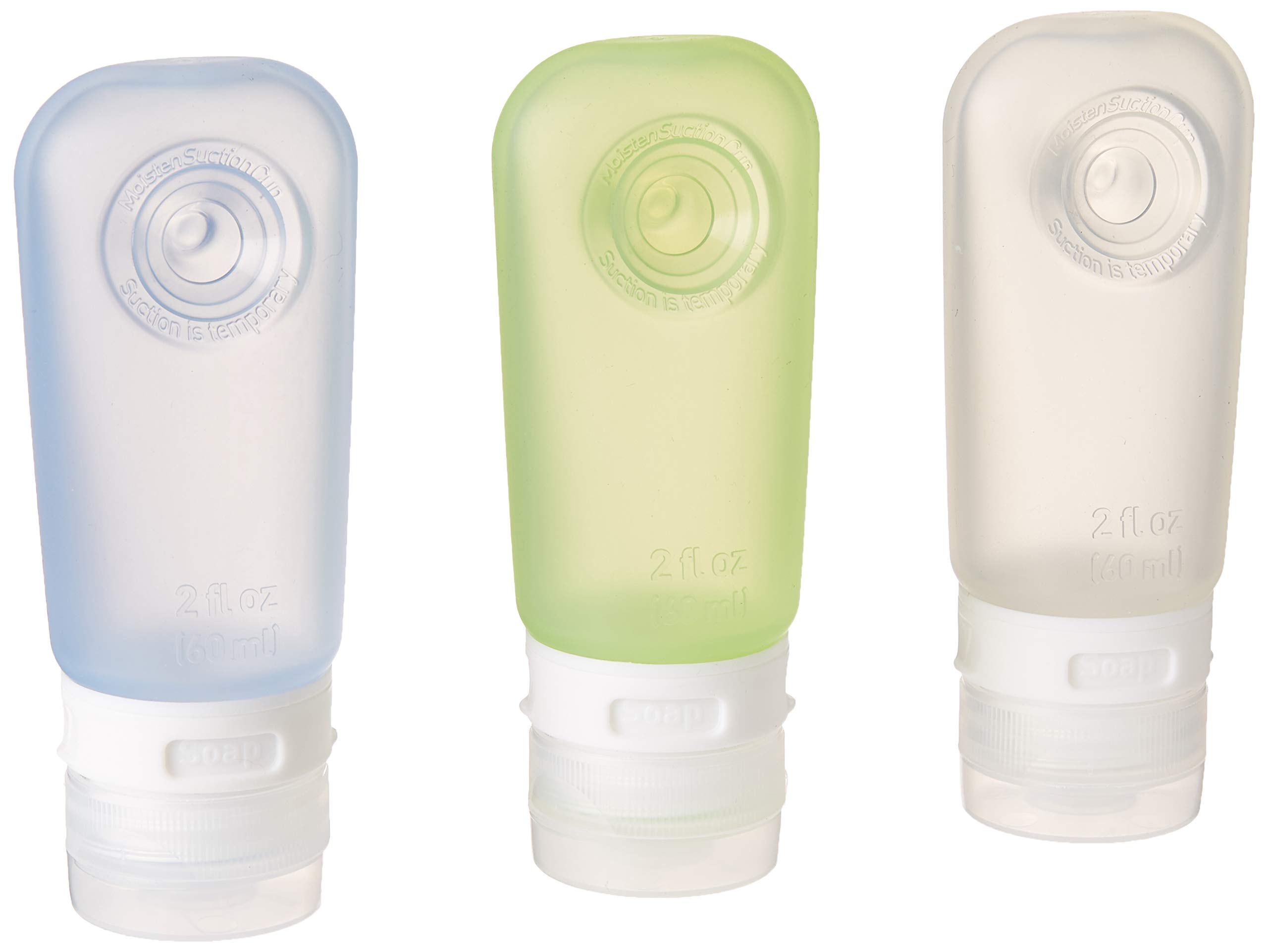 Humangear GoToob, 3-Pack, Medium (2oz), Clear/Green/Blue