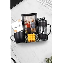 Siyah  er eve & Siyah Renk French Press & Siyah Kupa & Turuncu Renk Bubble Mum Hediye Seti