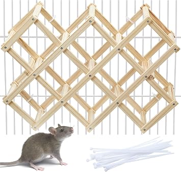 Kiln-Dried Wood Rat Climb Toy, Hanging Cage Ladder Activity L, 1pc