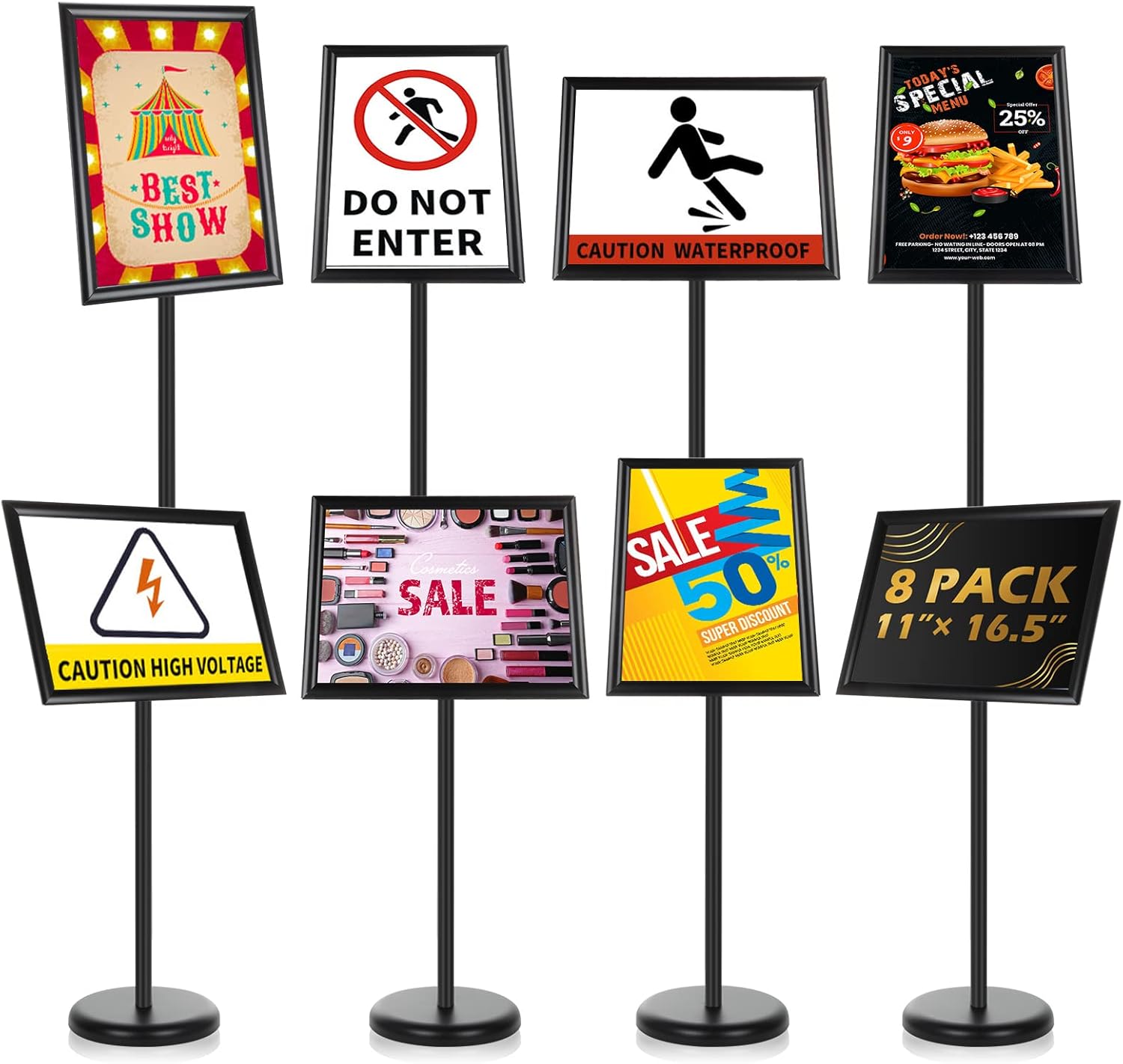 LEIFIDE 8 Pieces Adjustable Sign Holders 11.7 x 16.5 inch