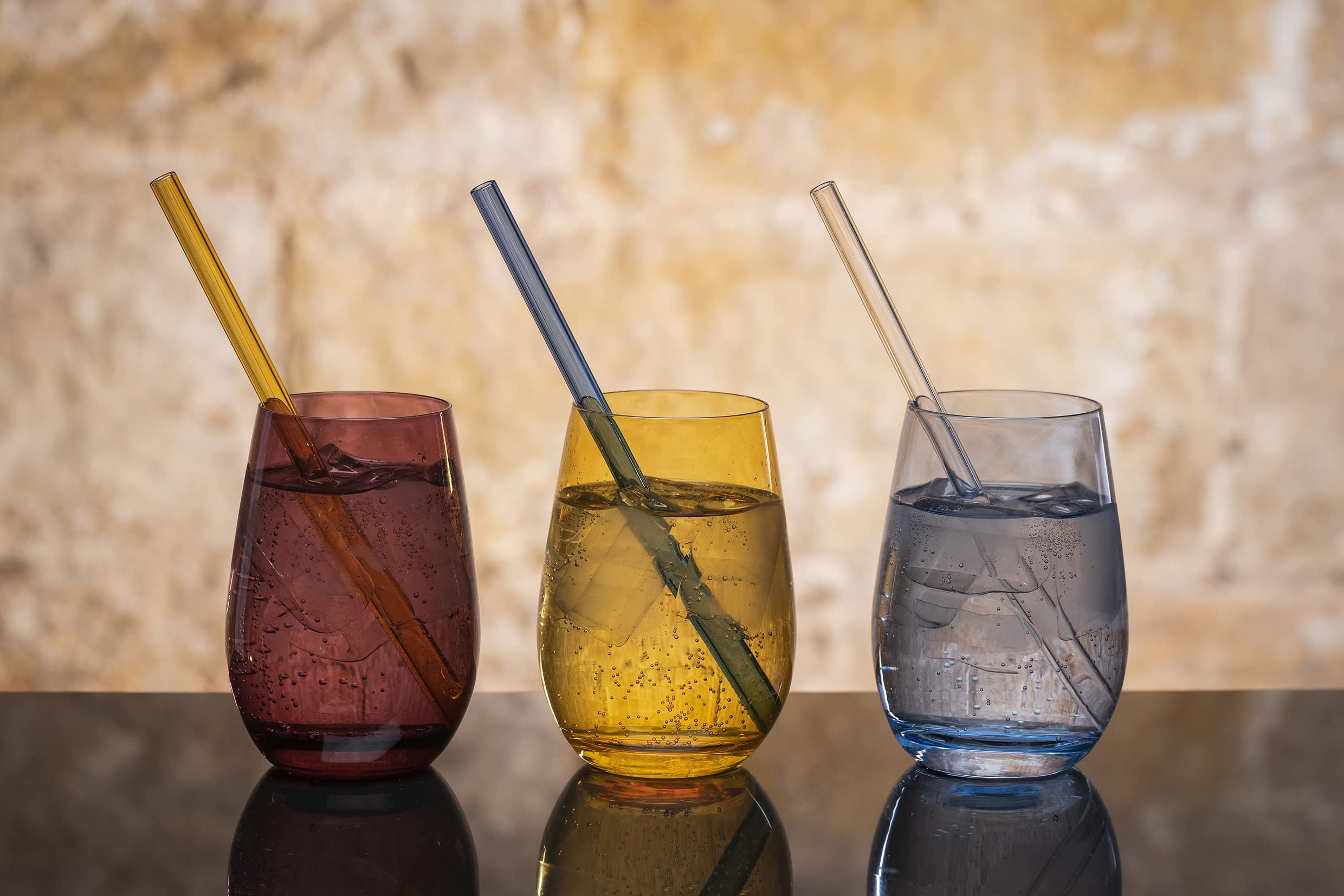 Stölzle Lausitz Wassergläser Elements Mediterraner Mix 6er-Set 465ml – Allroundgläser auch für Saft & Cocktails – Hochwertige Trinkgläser aus bleifreiem Kristallglas – Spülmaschinengeeignet & stoßfest