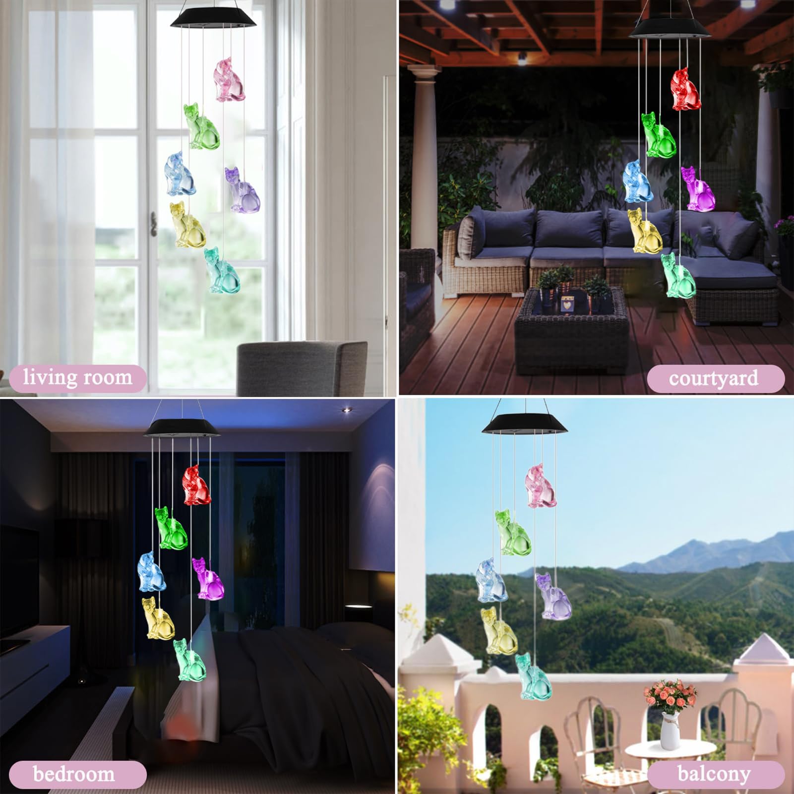 NICEWAT Solar Windspiel Für Den Garten – LED See Produktbild-Vorschau 4
