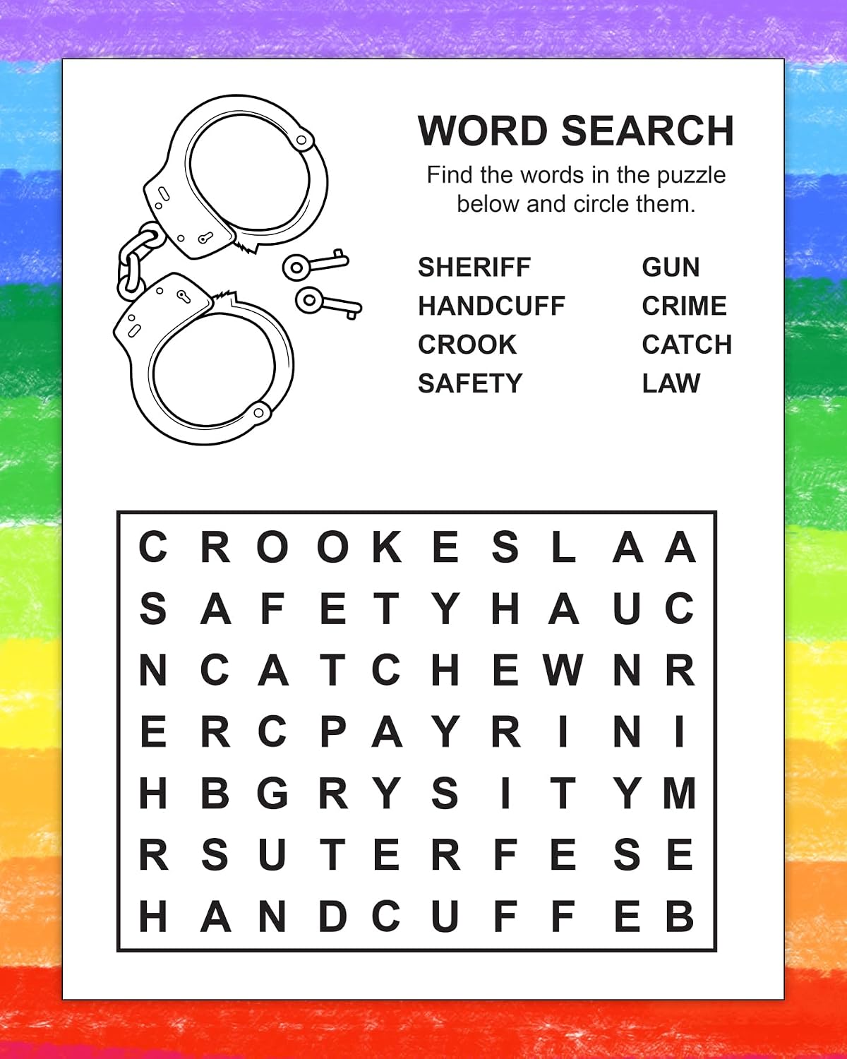 ZOCO – Your Local Sheriff – Coloring & Activity Books (50 Bulk Pack, Without Crayons) – Police & Law Enforcement Educational Handout for Kids