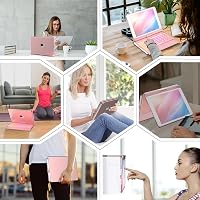 TQQ Billentyűzetes Tok iPad 10.2 Hüvelyk Trackpad-del, 360° Forgatható, 10 Színű Háttérvilágítás, Német QWERTZ Kiosztás, Rozé Arany 3