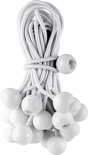 EHOMEA2Z Paquete de 25 cuerdas elásticas de bolas elásticas de 6 pulgadas de diámetro para toldo, red, postes, jardín, herramientas, cables, cable
