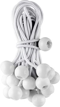 Ball Bungee Cords 25 Pack 6-inch Diameter Bungee Balls for Canopy, Net, Posts, Garden, Tools, Cords, 5mm Weather-Resistant Cord, 100% Latex UV Treated - Ideal for Indoor and Outdoor Use