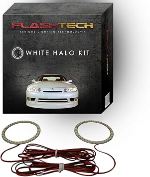 Flashtech White LED Halo Ring Accent Light Components Compatible with Lexus SC300 SC400 1992-2002