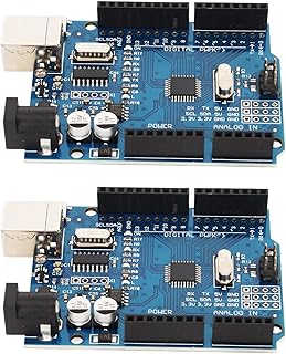 Placa PCB de Desenvolvimento de 2 Peças, Kit de Módulo de Desenvolvimento de Microcontrolador de Chip CH340G Com Alta Compatibilidade, Vários Pinos, Multifunções para R3