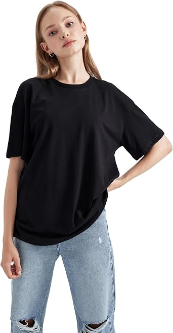 DeFacto Kad n Oversize Fit Bisiklet Yaka K sa Kollu Ti rt
