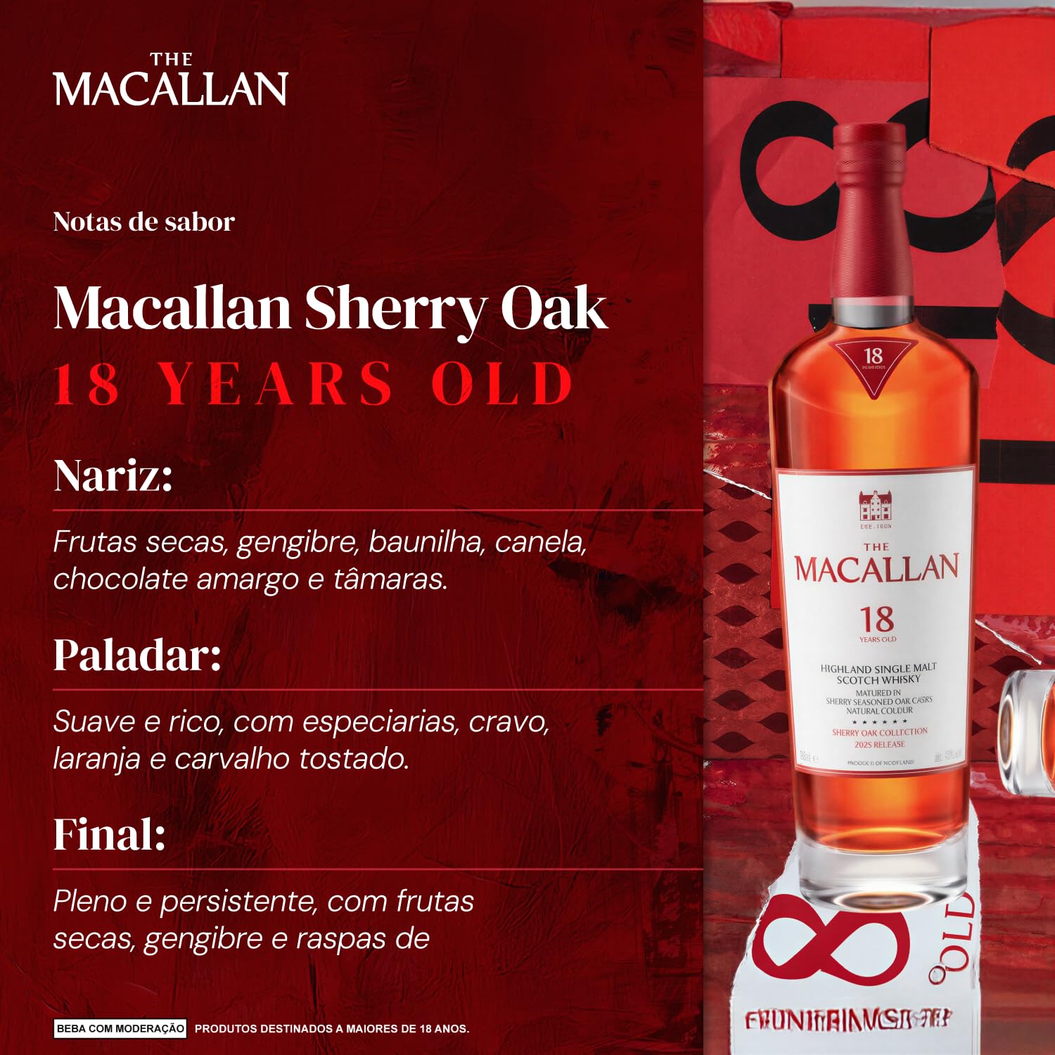 The Macallan Sherry Oak 18 Anos Single Malt Scotch Whisky Escocês