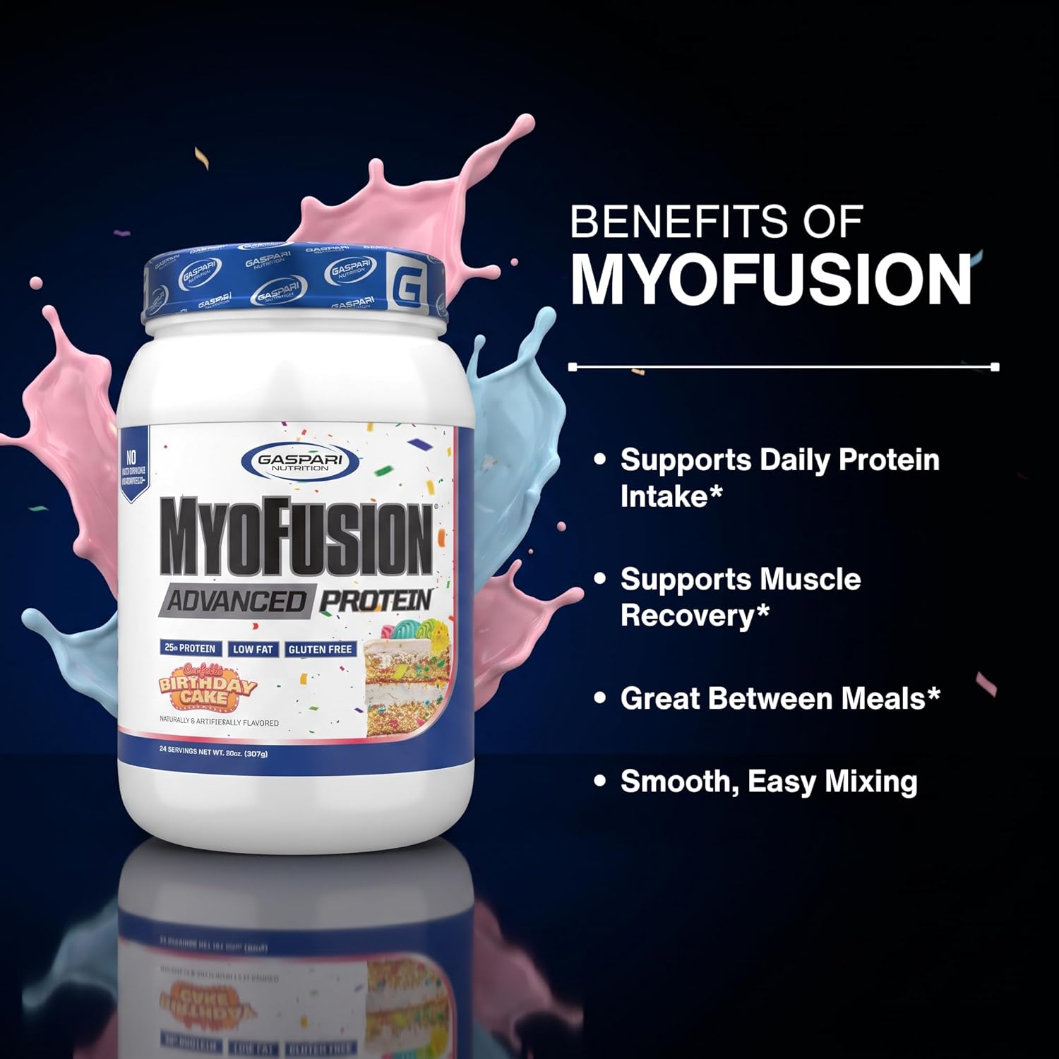 Gaspari Nutrition Myofusion Advanced Protein, Protein Blend with Whey Protein, Casein Protein and Isolate Protein, Low Fat and Gluten Free (2lbs, Chocolate)