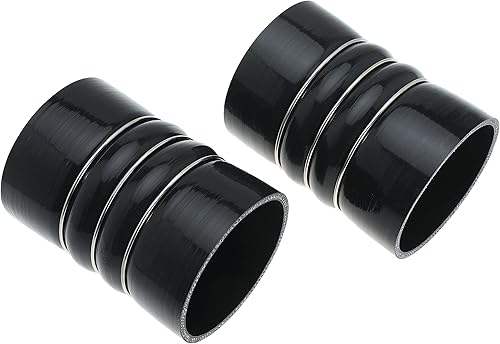 Miniatura 4 de Juego de botas de manguera de silicona para enfriador de aire, 4 "x 6" 4 pulgadas con abrazadera de perno en T, negro