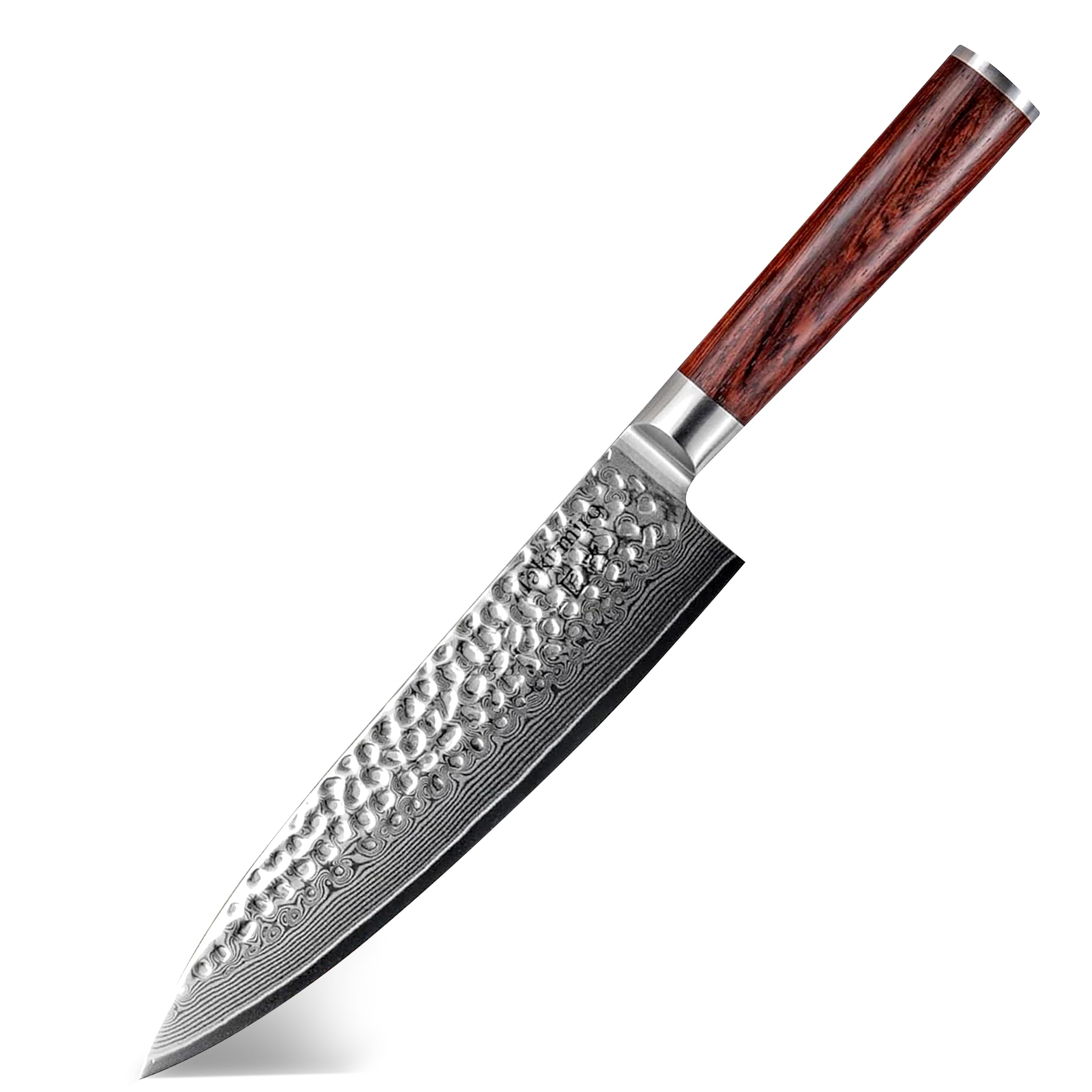 Coltello da chef Coltello da cucina giapponese Gyuto in acciaio Damasco inossidabile a 67 strati | Extremely Sharp Professional Kitchen Knife | Durevole Chef Knife (HRC 62, Legno Padouk)