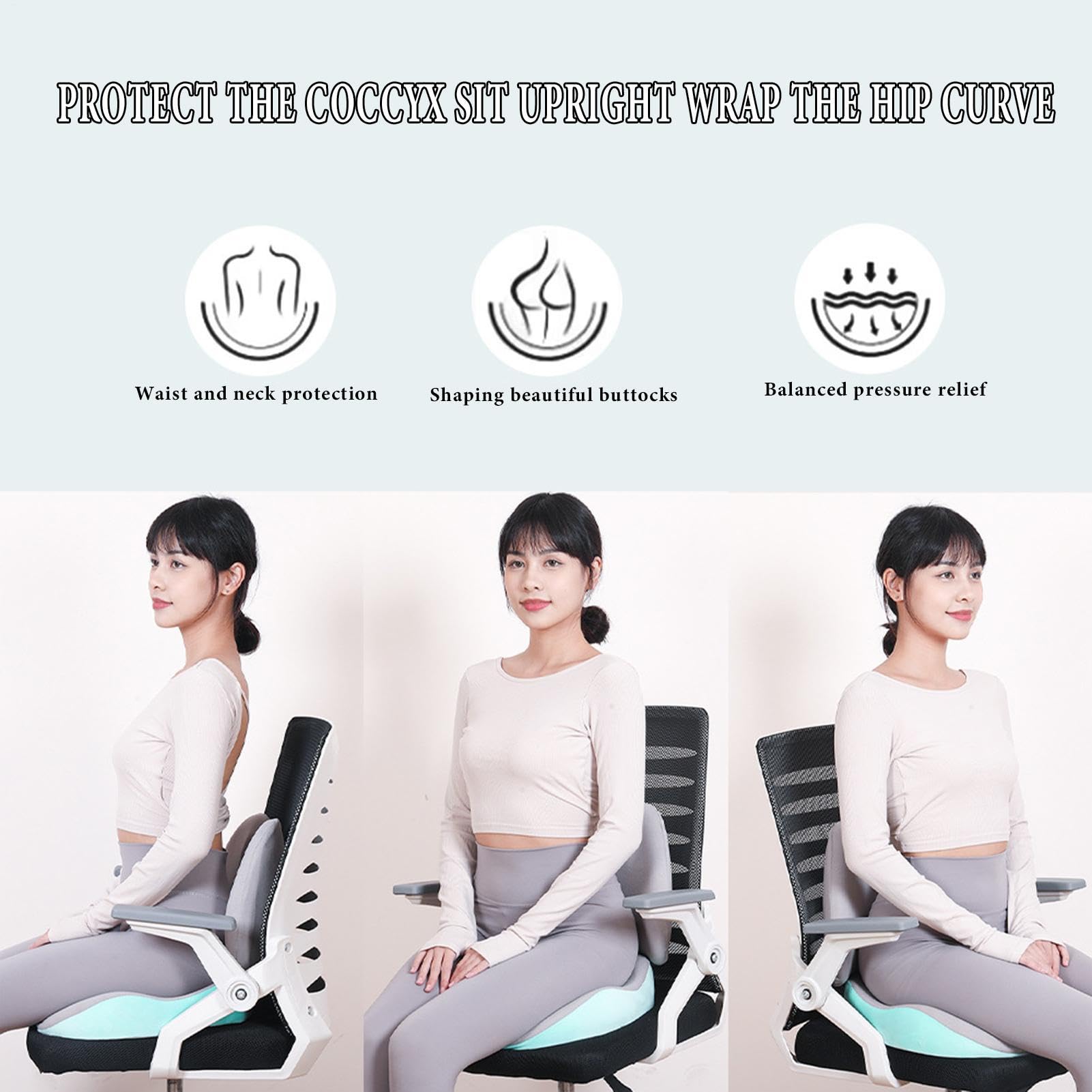 Cuscino Sedia Scrivania Supporto Lombare Coccige Ergonomico | Cuscini Seduta E Schienale Per Sedie Supporto Glutei Dolore Per Auto Carrozzina Scrivania Ufficio