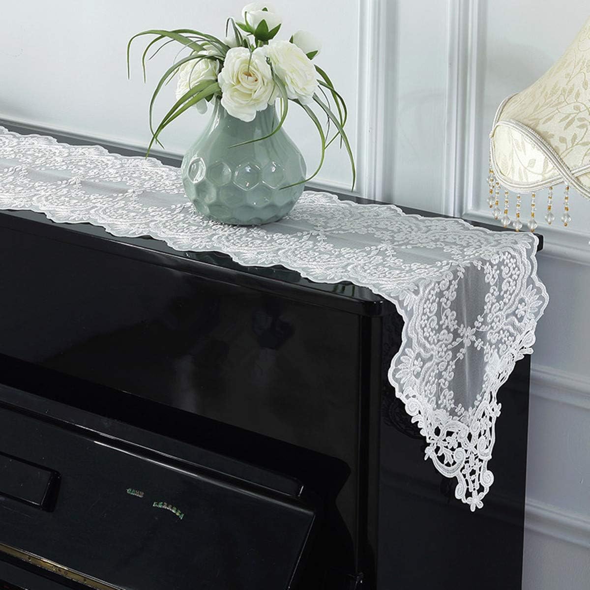Piano Cover Cloth Lace Fabric Decorative Dust-proof Cloth for Upright Vertical Piano Top Cover