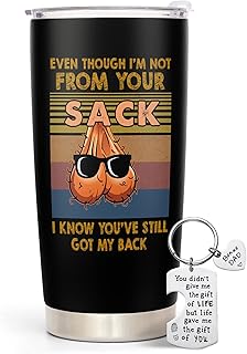 Bonus Dad Gifts - Step Dad Gifts From Daughter, Son, Kids - 20 Oz Tumbler & Keychain Funny Stepdad Gift - Christmas Father Day, Birthday Gift For Stepdad - Best Bonus Father Travel Coffee Mug