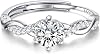 JeweBella 925 Sterling Silber Ringe für Damen Verstellbarer Verlobungsring Eheringe Glänzend Cubic Zirkonia Ring Fingerring Trauringe Engagement Promise Ring für Frauen Paar Ring Schmuck