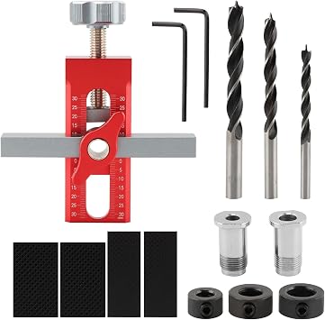 2-in-1 Cabinet Door Mounting Jig & Rebound Device Tool, Installation Positioner for Frameless Cabinets Only, for Most Cabinet Doors with 3 Drill Bits
