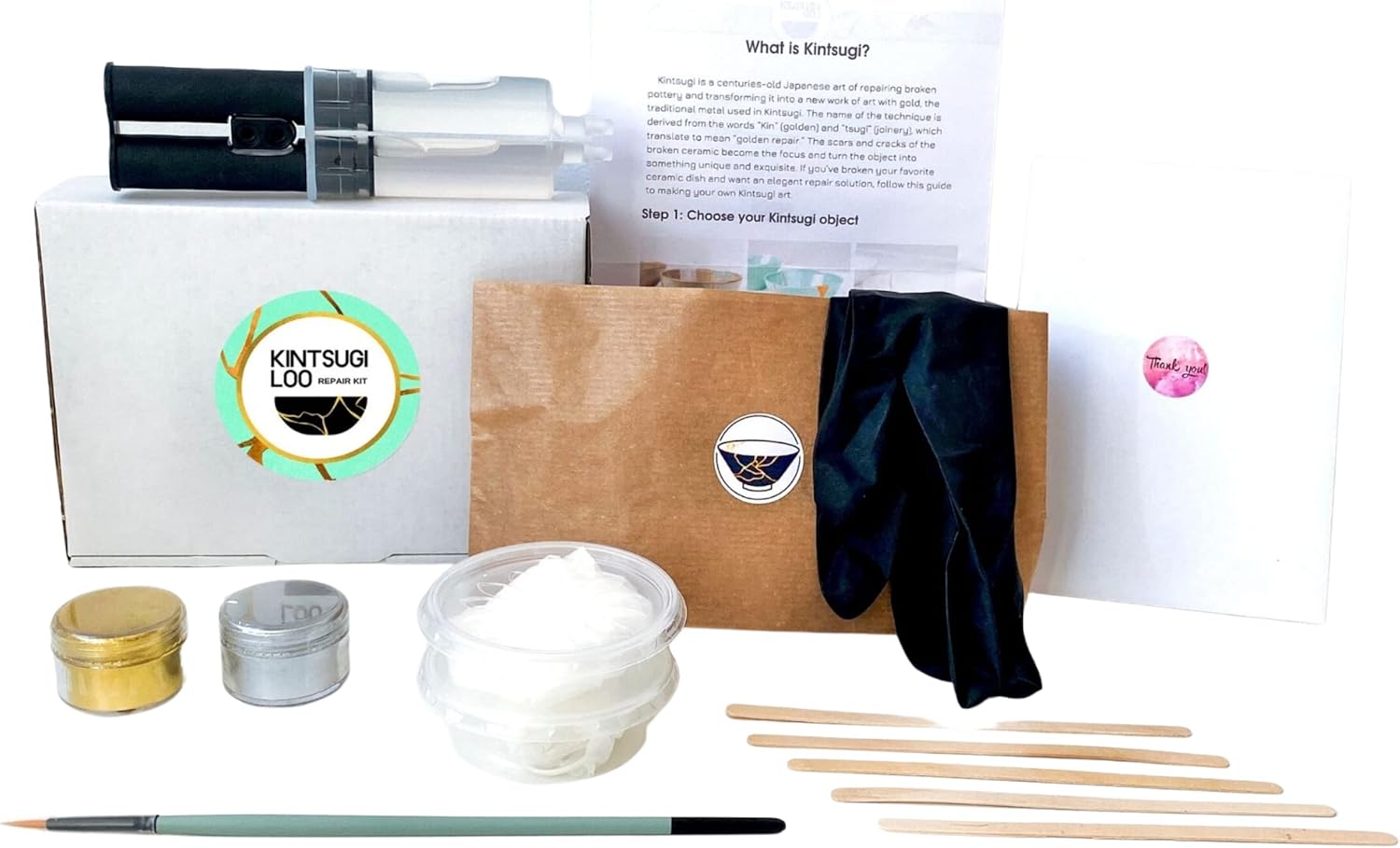 Kit De Réparation Kintsugi LAMXIN – Doré – Colle Et Poudre Pour Céramique – DIY Débutant