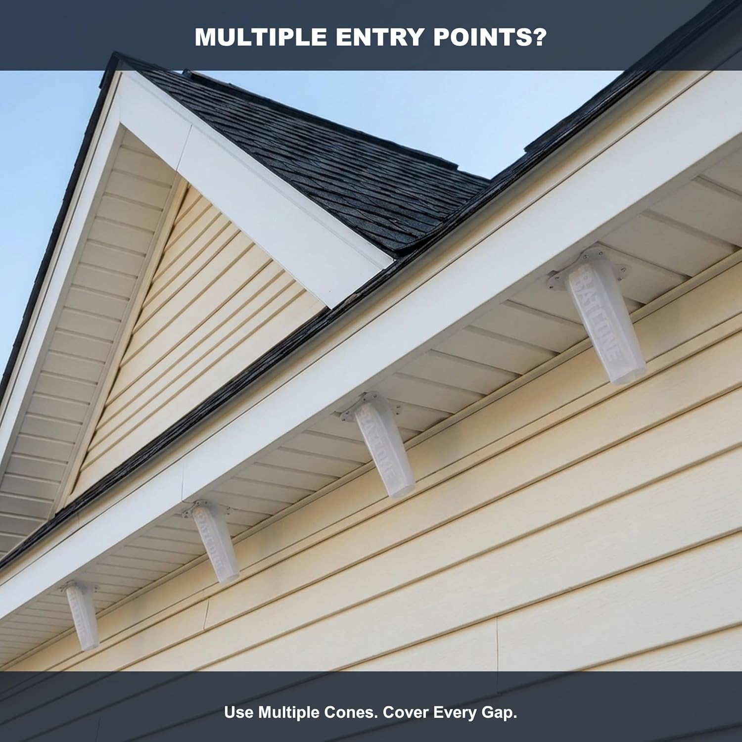 WCS Bat Cone II One-Way Bat Excluder - 6" Reusable Polyethylene Exit Cone for Attics, Soffits & Rooflines - Humane Bat Removal, Bats Exit But Cannot Return - Professional Wildlife Control