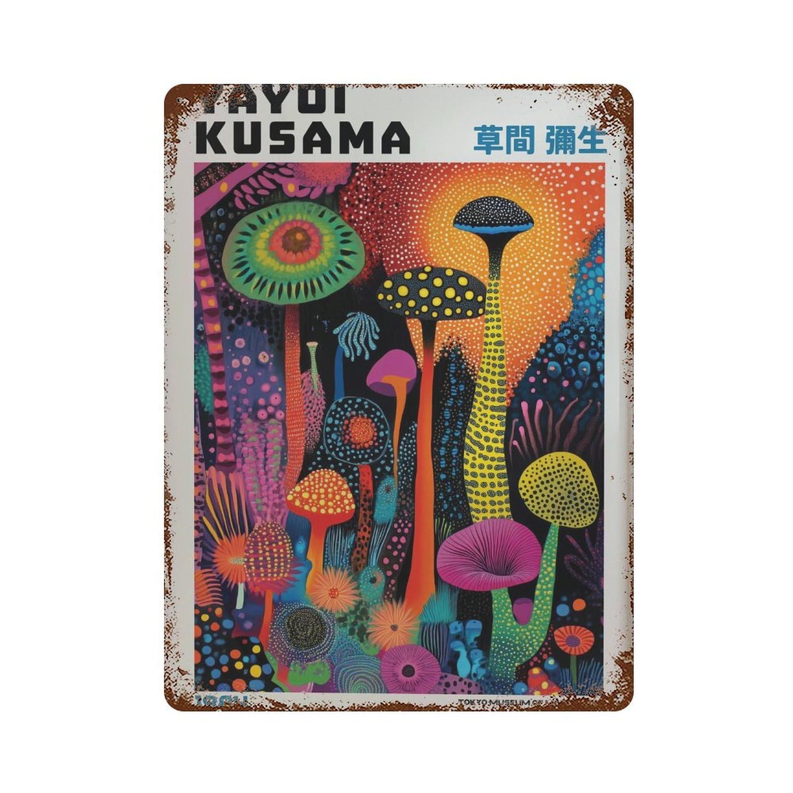 xiaoxiaoshen Yayoi Kusama Modern Maximalist Exhibition Livingroom. Japandi2 Wall Decor Art Metal Tin Poster Modern Home Decor Art Home Bar Shop Decorations Vintage Sign 40x30cm