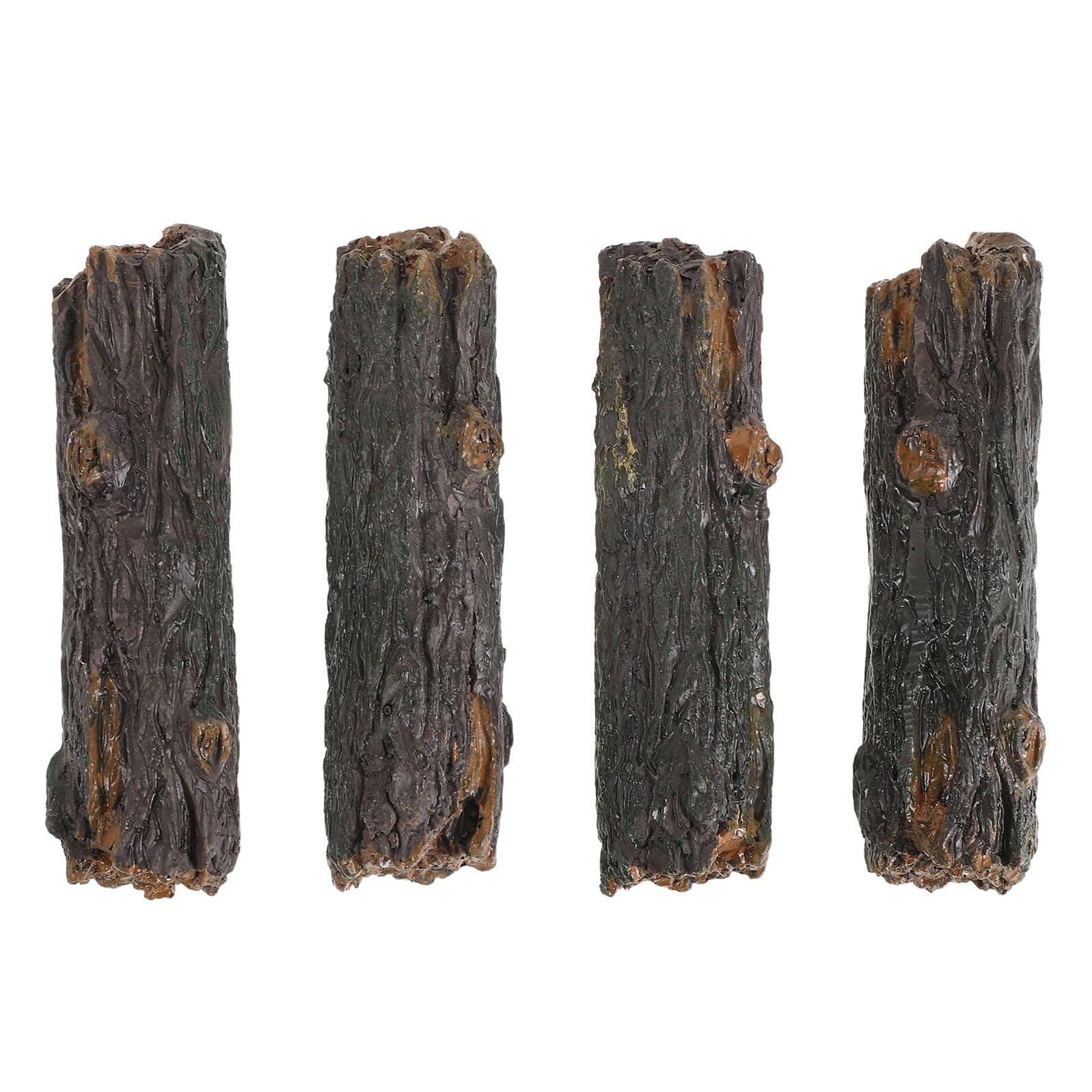 Souches d'arbre artificielles en résine haute fidélité pour décors miniatures - 4 pièces