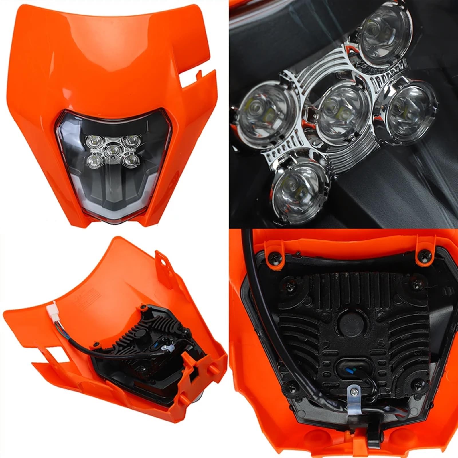 LOTFI Faro LED for motocicleta, linterna for cabeza compatible con KTM EXC EXCF SX SXF XC XCF XCW XCFW 530 450 350 300 250 150 125 (Size : A White)