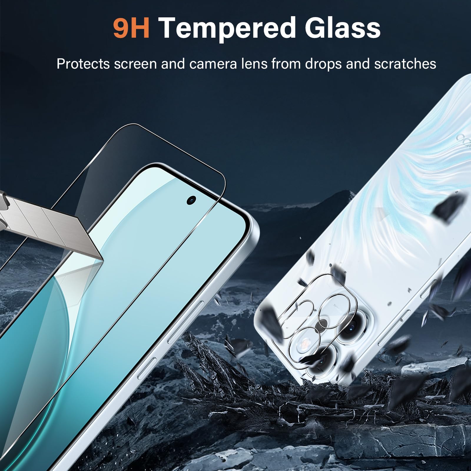 Beschermfolie voor Oppo Reno 15 F pantserglas, 2 stuks pantserfolie en Beschermfolie voor Oppo Reno 15 F pantserglas, 2 stuks pantserfolie en