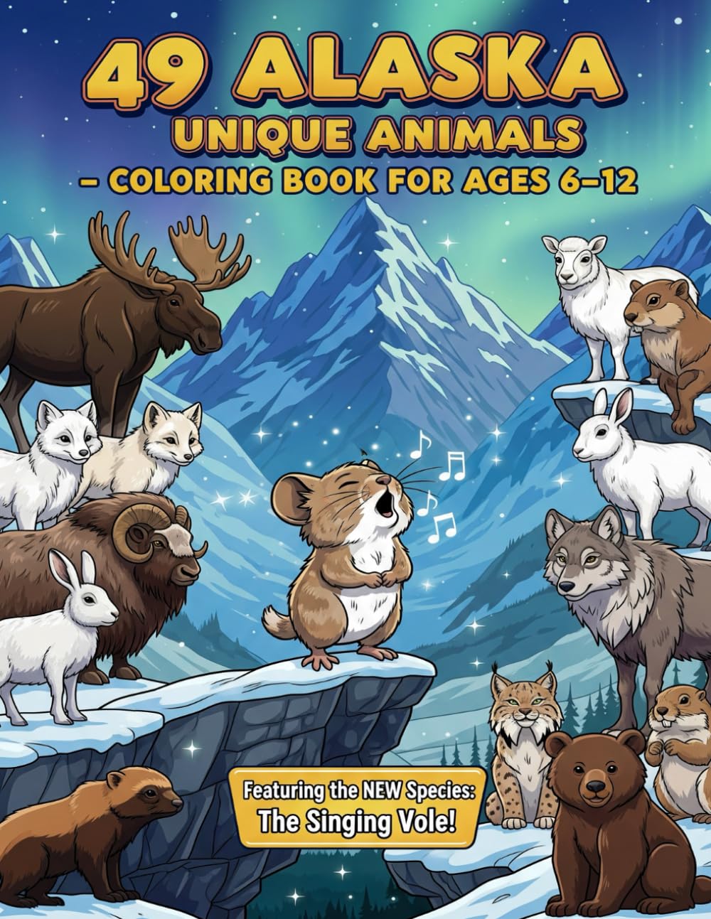 49 Alaska Unique Animals – Detailed Wildlife Coloring Book for Kids Ages 6–12: A fun and educational wildlife coloring adventure for school-age kids