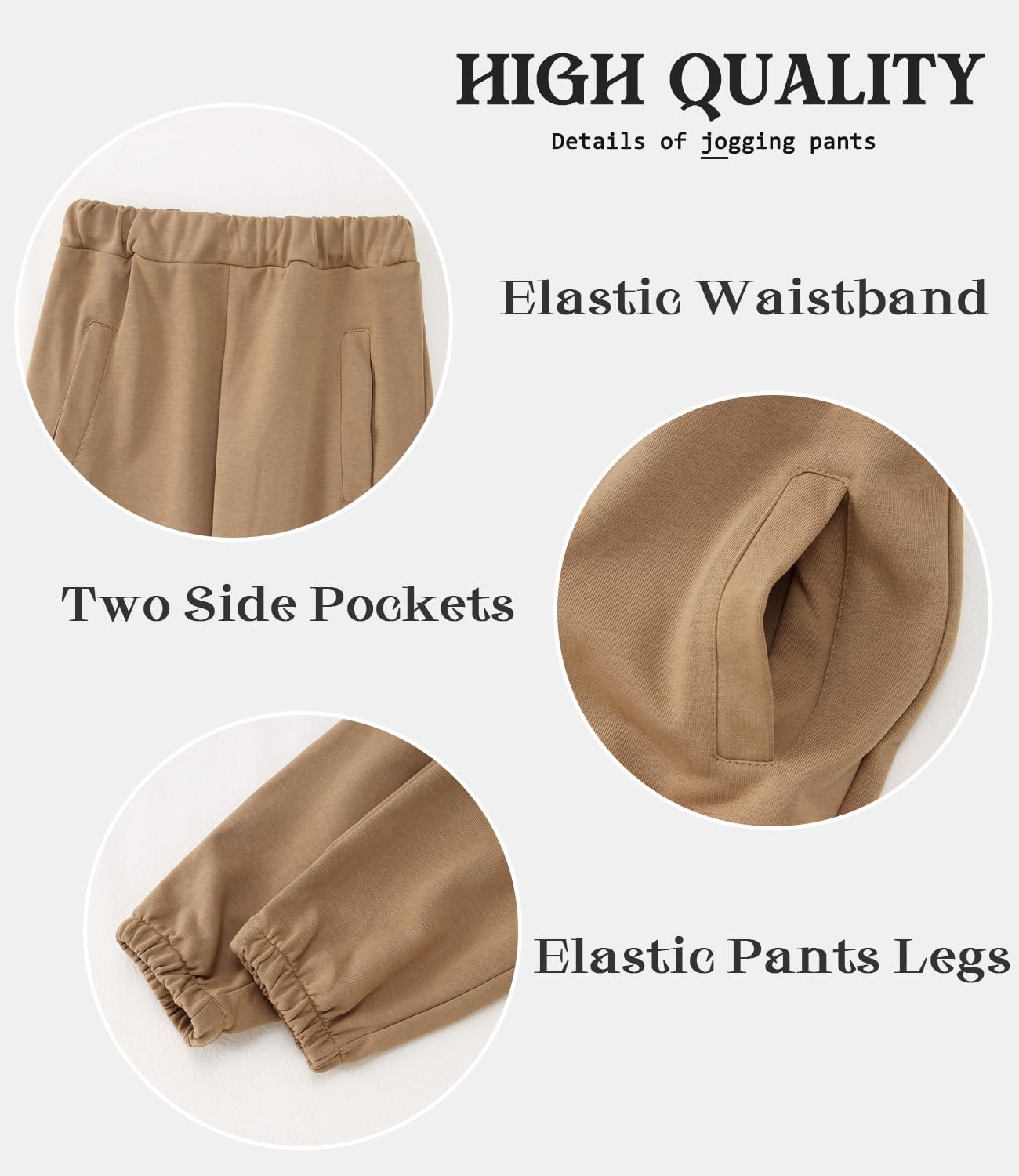 Ritatte Little Girls Boys Sweatsuit Solid Zipper Hooded Sweatshirt Tops Sweatpants Jogger Set Kids 2Pcs Fall Winter Outfits - Image 6