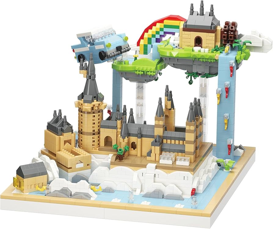 Amazon.co.jp: LULUFUN ミニブロック 建物 魔法の城 おもちゃ