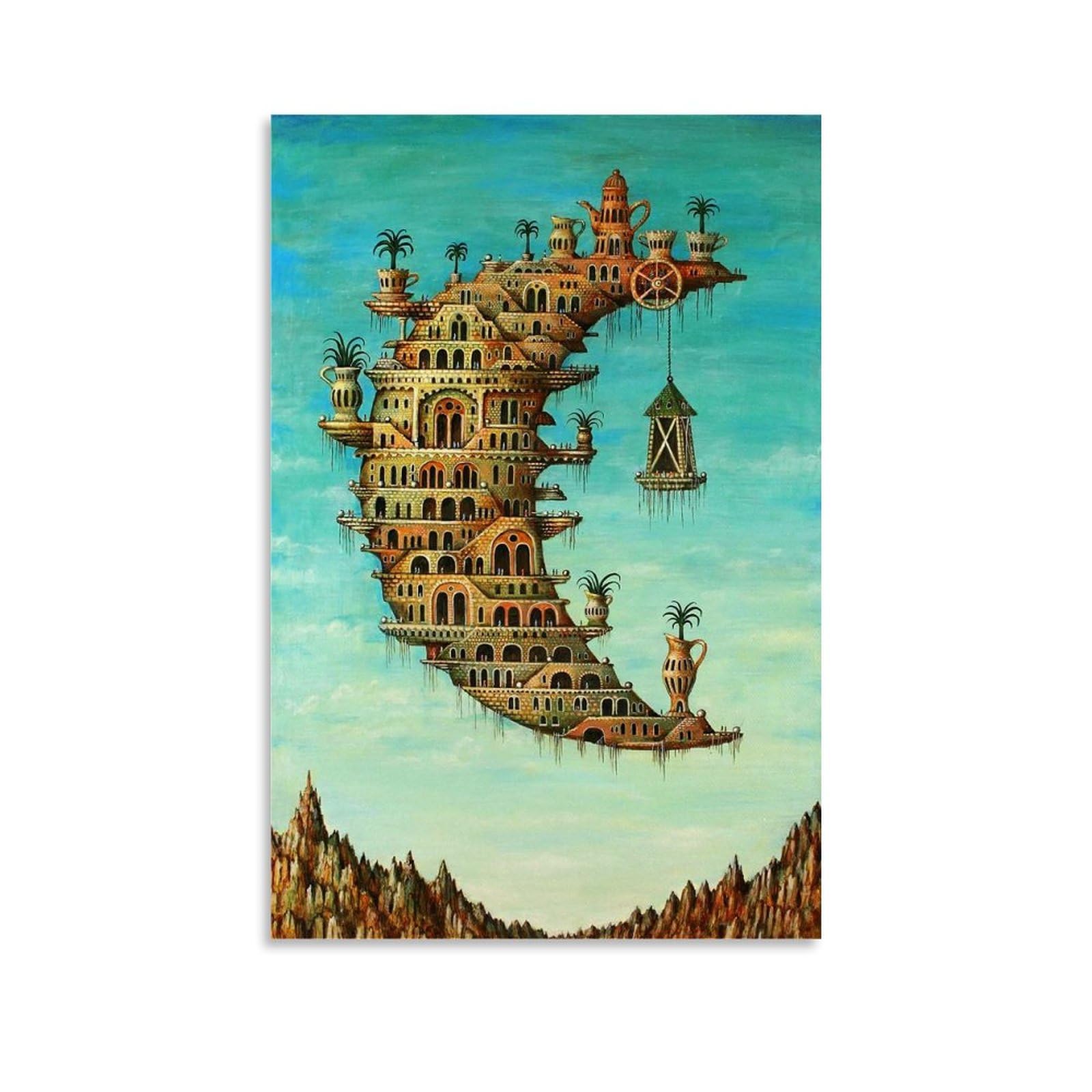 Salvador Dali Famous Painters' Works（The Moon) Printing Posters Wall Art Scroll Canvas Painting Picture Living Room Decor Home 16x24inch(40x60cm)