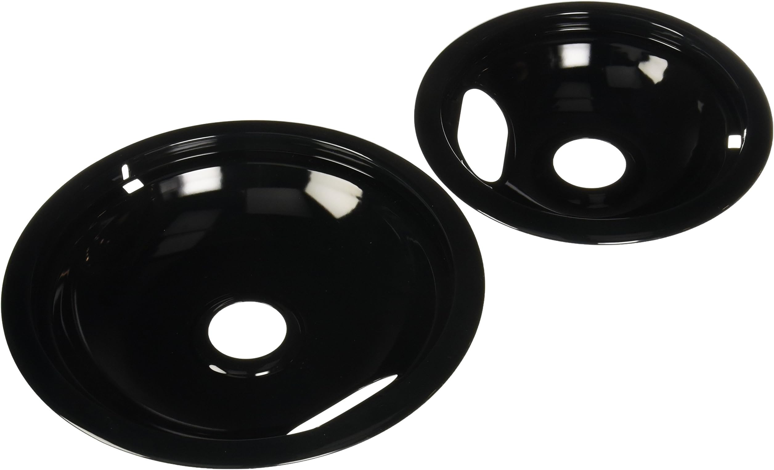 Range KleenP10124XN, Black, Style A Porcelain Drip Pans Set of 4, 2 6 Inch and 2 8 Inch