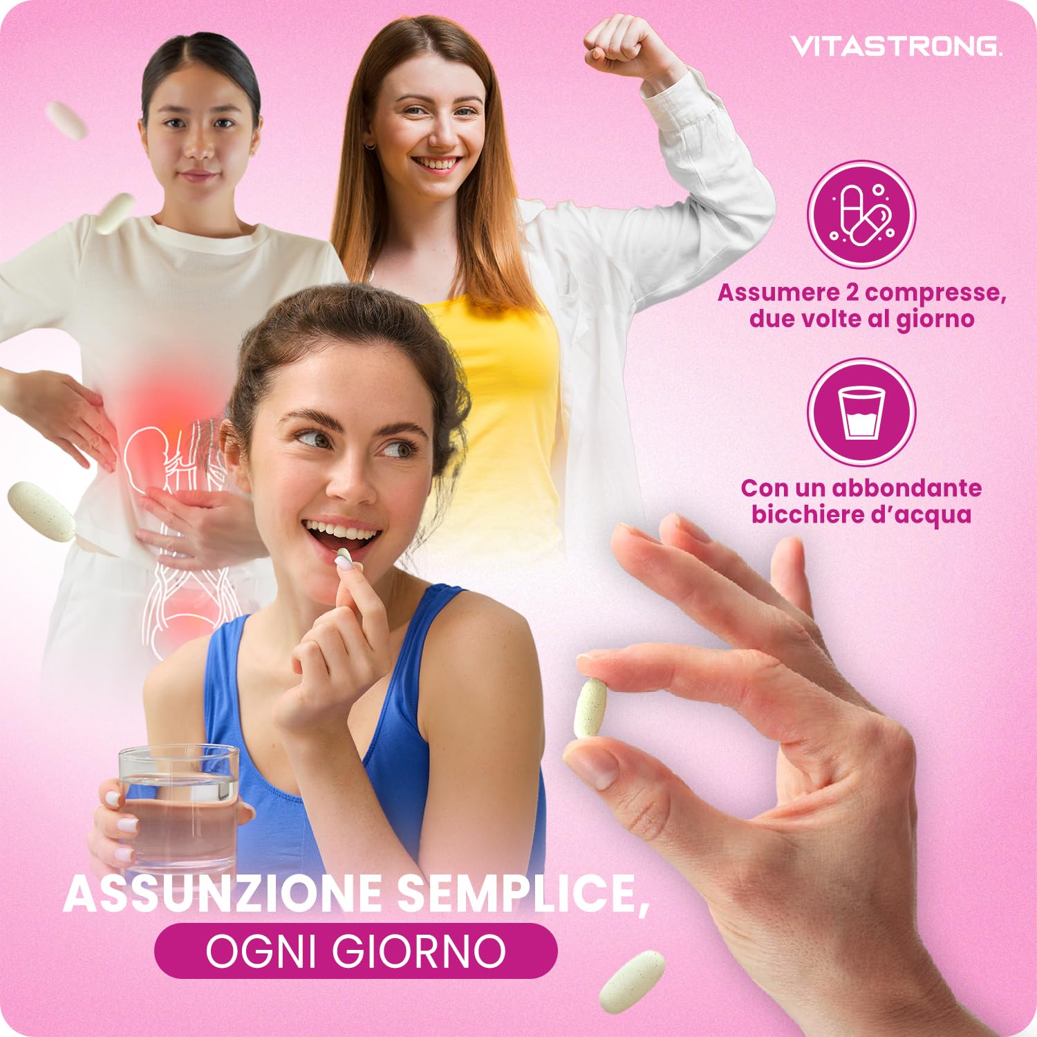 VitaCyst, D Mannosio Puro con NAC N-Acetil-Cisteina, Estratti di Mirtillo Rosso (Cranberry) e Uva Ursina Vegan Integratore Alimentare Vie Urinarie Donna, 60 Compresse Senza Glutine, Lattosio, OGM